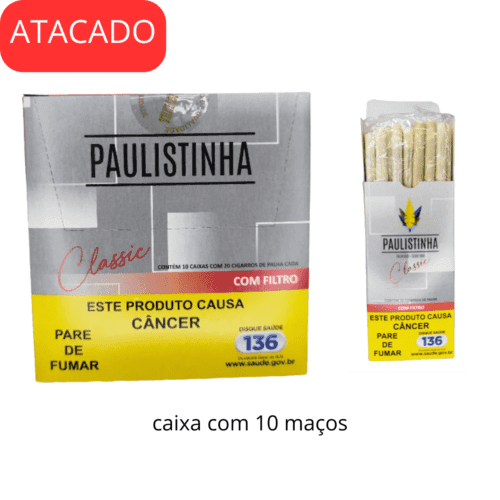 Palheiro Paulistinha Classic com Filtro – Caixa com 10 Maços | Tabacaria BT