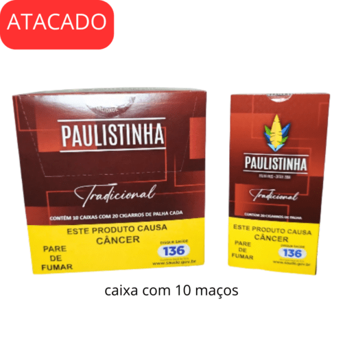 Palheiros Paulistinha Tradicional Caixa com 10 Maços Atacado