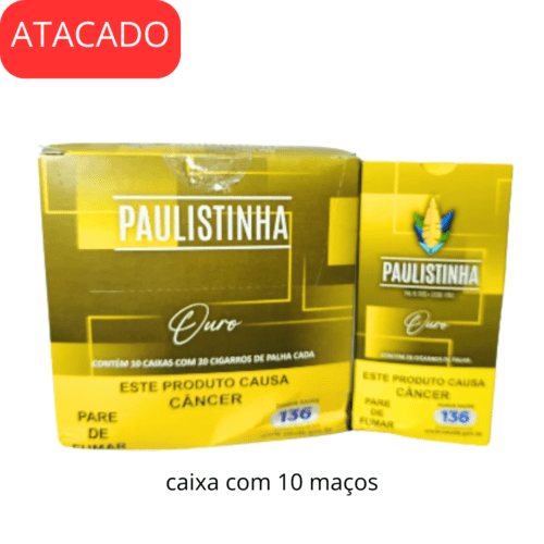 Palheiro Paulistinha Série Ouro – Display com 10 Maços Original